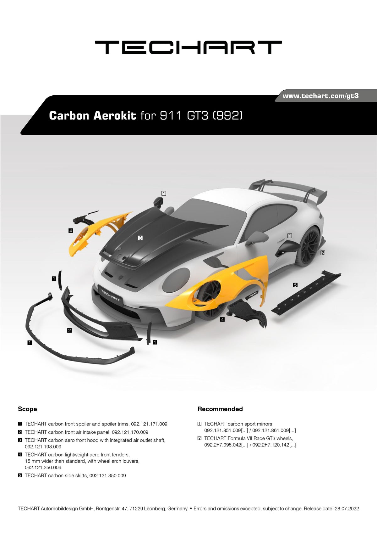 TECHART Front Spoiler for Porsche 911 992.1 — TECHART gallery image