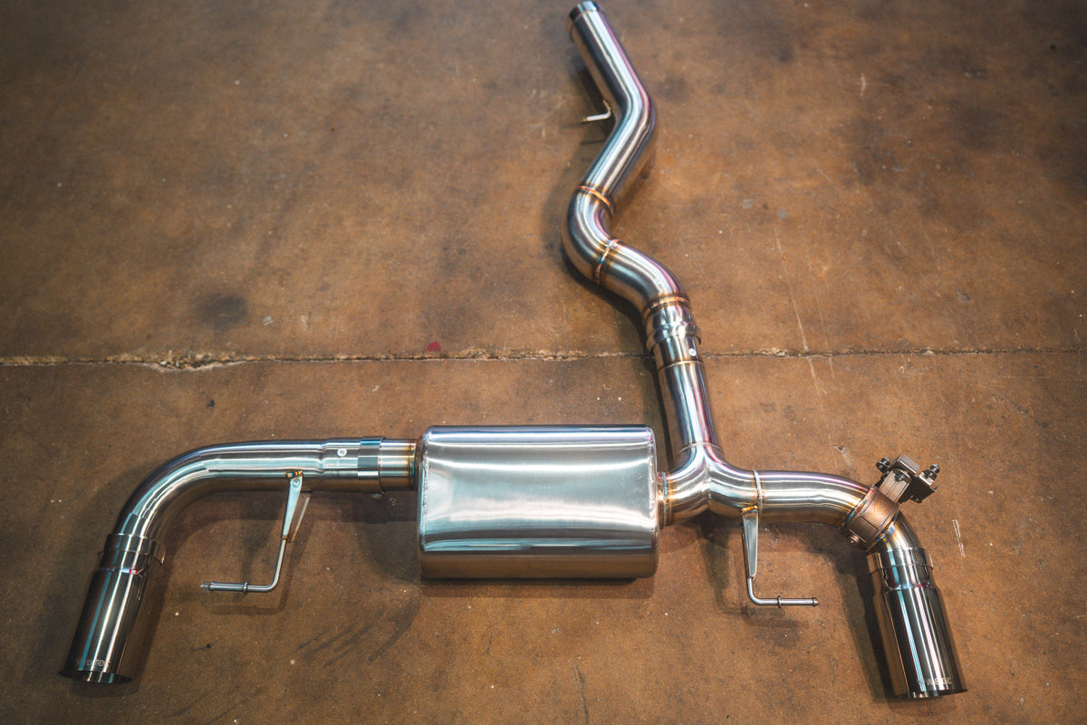 Valvetronic Designs - BMW G20/G22 330i/430i Valved Axleback Exhaust System - BMW.G20.330i.AXL.BR.BRSH, BMW.G20.330i.AXL.BR.BRT, BMW.G20.330i.AXL.BR.BLK, BMW.G20.330i.AXL.BR.FC, BMW.G20.330i.AXL.BR.RC