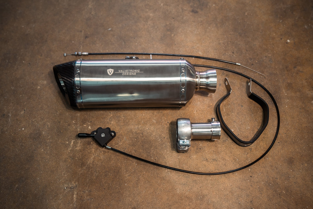 Valvetronic Designs - Valvetronic Motorcycle Valved Muffler - VTD.BIKE.SB.UVM.ANG.38MM, VTD.BIKE.SB.UVM.STR.38MM, VTD.BIKE.SB.UVM.ANG.44MM, VTD.BIKE.SB.UVM.STR.44MM, VTD.BIKE.SB.UVM.ANG.50MM, VTD.BIKE.SB.UVM.STR.50MM