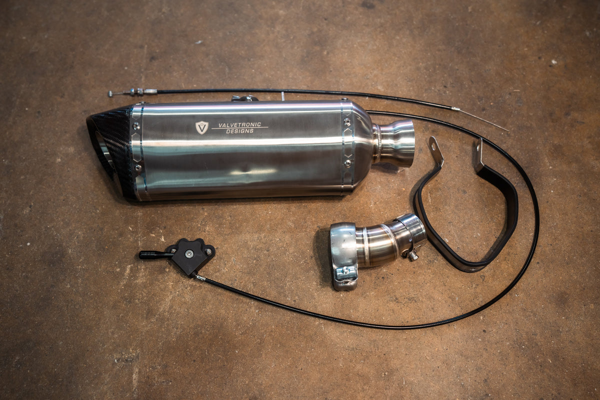 Valvetronic Designs - Valvetronic Motorcycle Valved Muffler - VTD.BIKE.SB.UVM.ANG.38MM, VTD.BIKE.SB.UVM.STR.38MM, VTD.BIKE.SB.UVM.ANG.44MM, VTD.BIKE.SB.UVM.STR.44MM, VTD.BIKE.SB.UVM.ANG.50MM, VTD.BIKE.SB.UVM.STR.50MM