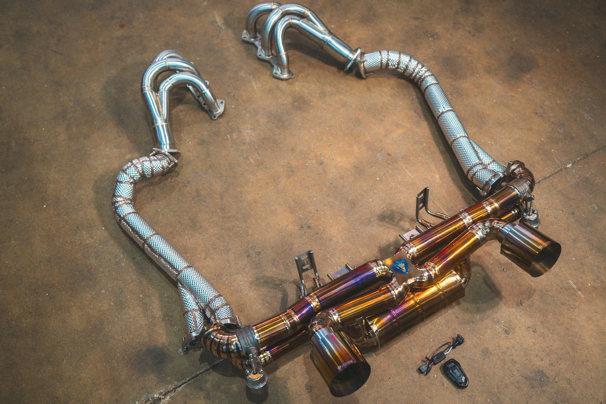 Valvetronic Designs - Valvetronic Valved Sport Exhaust System for Porsche 718 GT4 / GTS/ Boxster Spyder - POR.718.GT4.VSES.TI