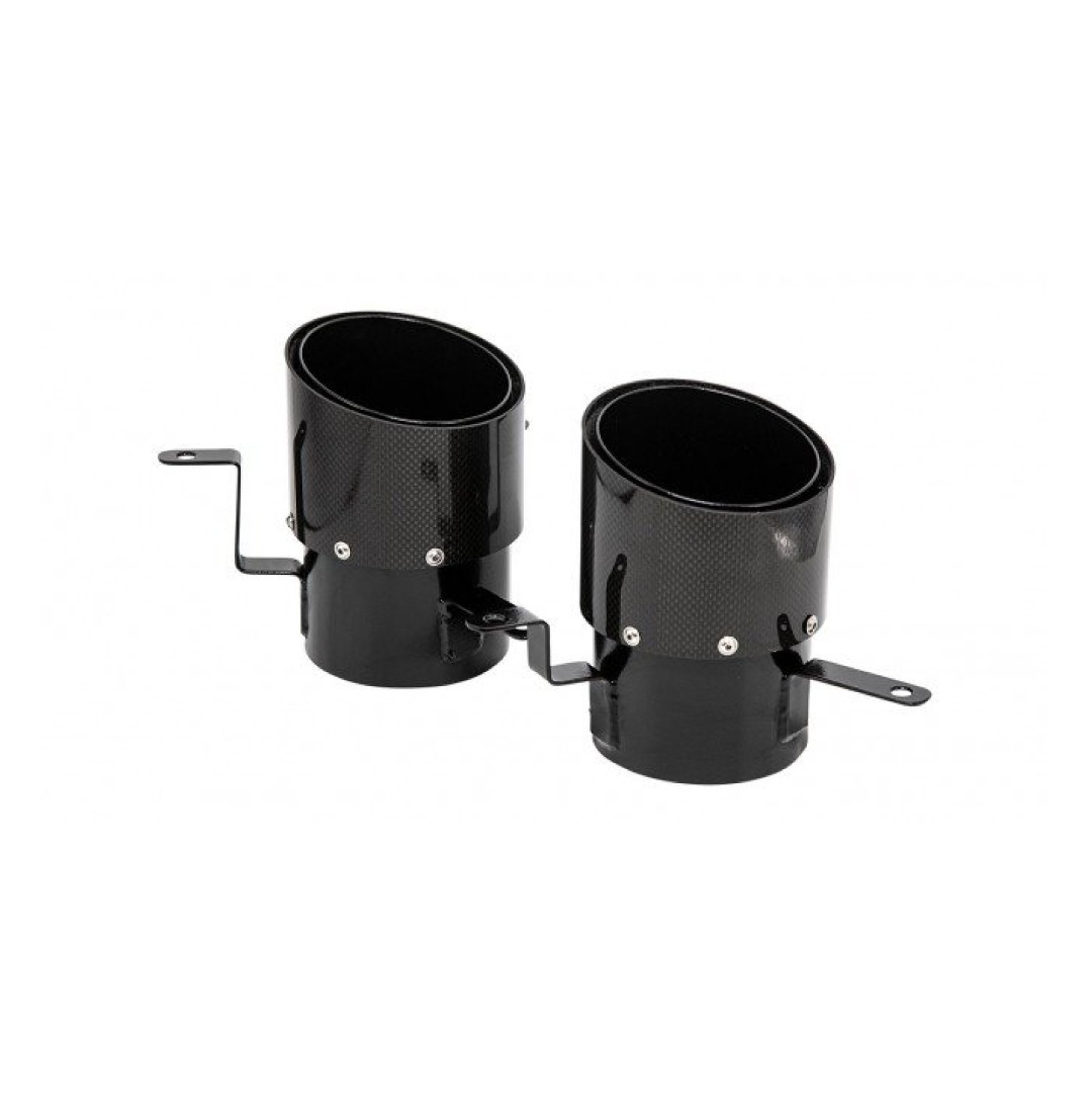 Tailpipes Carbon-Stainless Steel (2-Piece Set) - Ferrari SF90 Stradale & Spider - F1 090 50/ 55/ 51/ 56/ 52/ 57 - Novitec