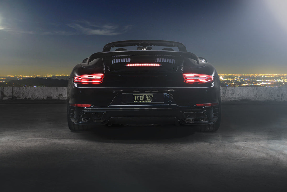 TECHART rear diffuser add-on fitted to Porsche 911 991.2 Turbo / Turbo S