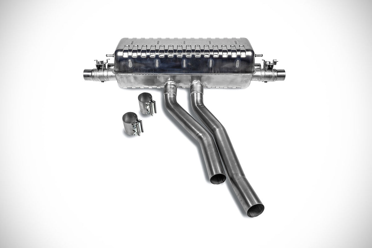 TECHART Cayenne rear muffler shown with separately sold center muffler replacement pipes
