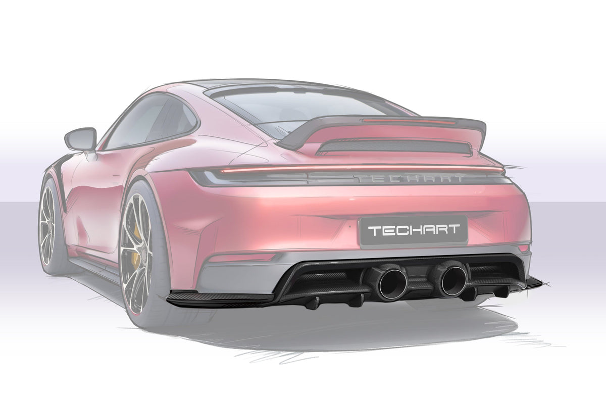 TECHART Rear Diffuser for Porsche 911 992.2 Carrera GTS — diffuser detail