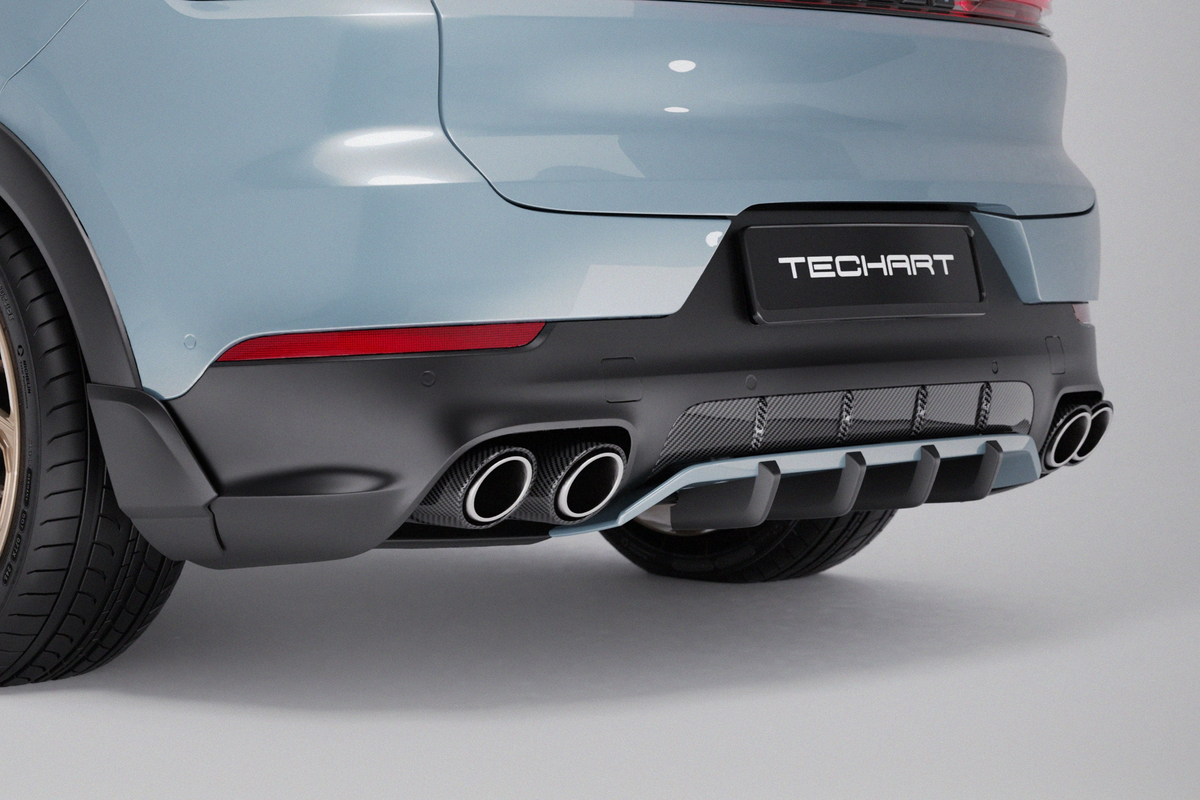 TECHART Four Fast Fins Rear Diffuser Add-On for Porsche Cayenne E3.2
