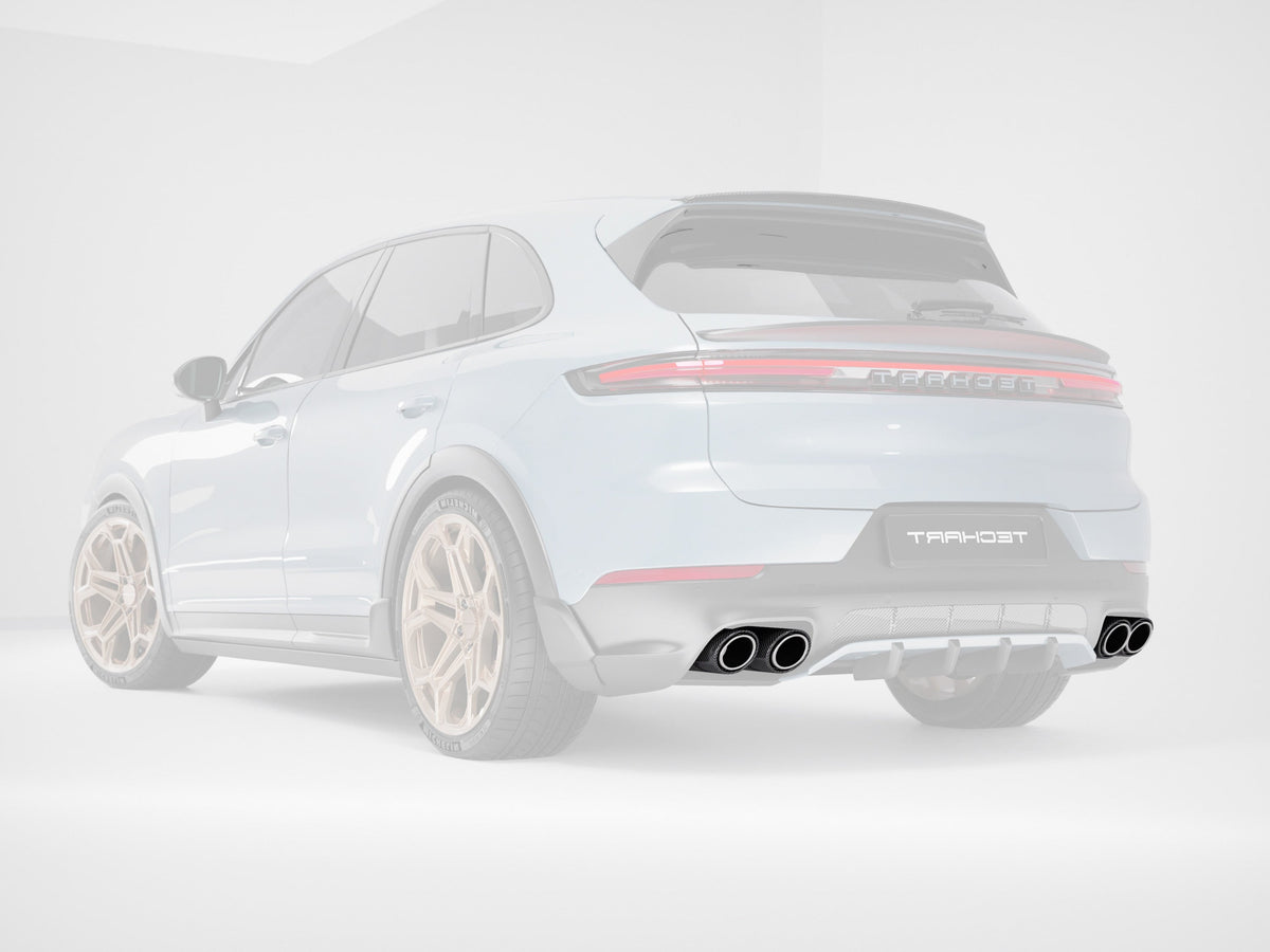 TECHART Titanium Tailpipe Kit with Carbon Trim for Porsche Cayenne E3.1 / E3.2