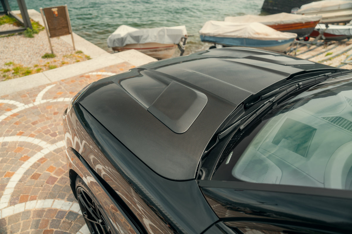 TECHART carbon aero hood with air duct, installed on Cayenne MAGNUM