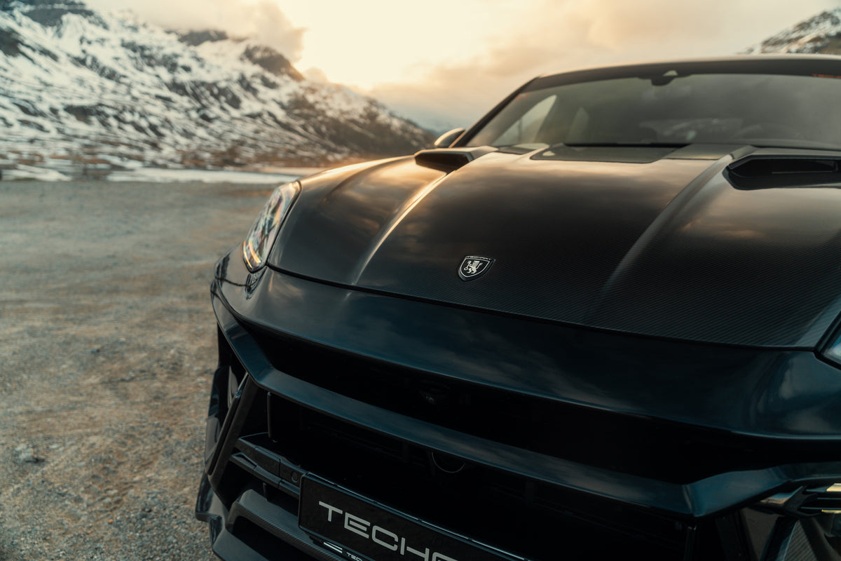 TECHART carbon aero hood with air duct, installed on Cayenne MAGNUM