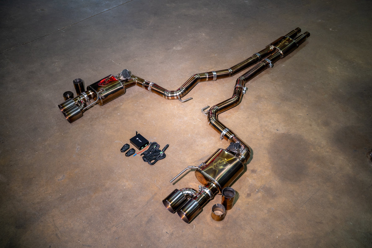 Valvetronic Designs - Ford Mustang GT S550 Valved Sport Exhaust System - FRD.S550.S650.VSES.BR, FRD.S550.S650.VSES.TI