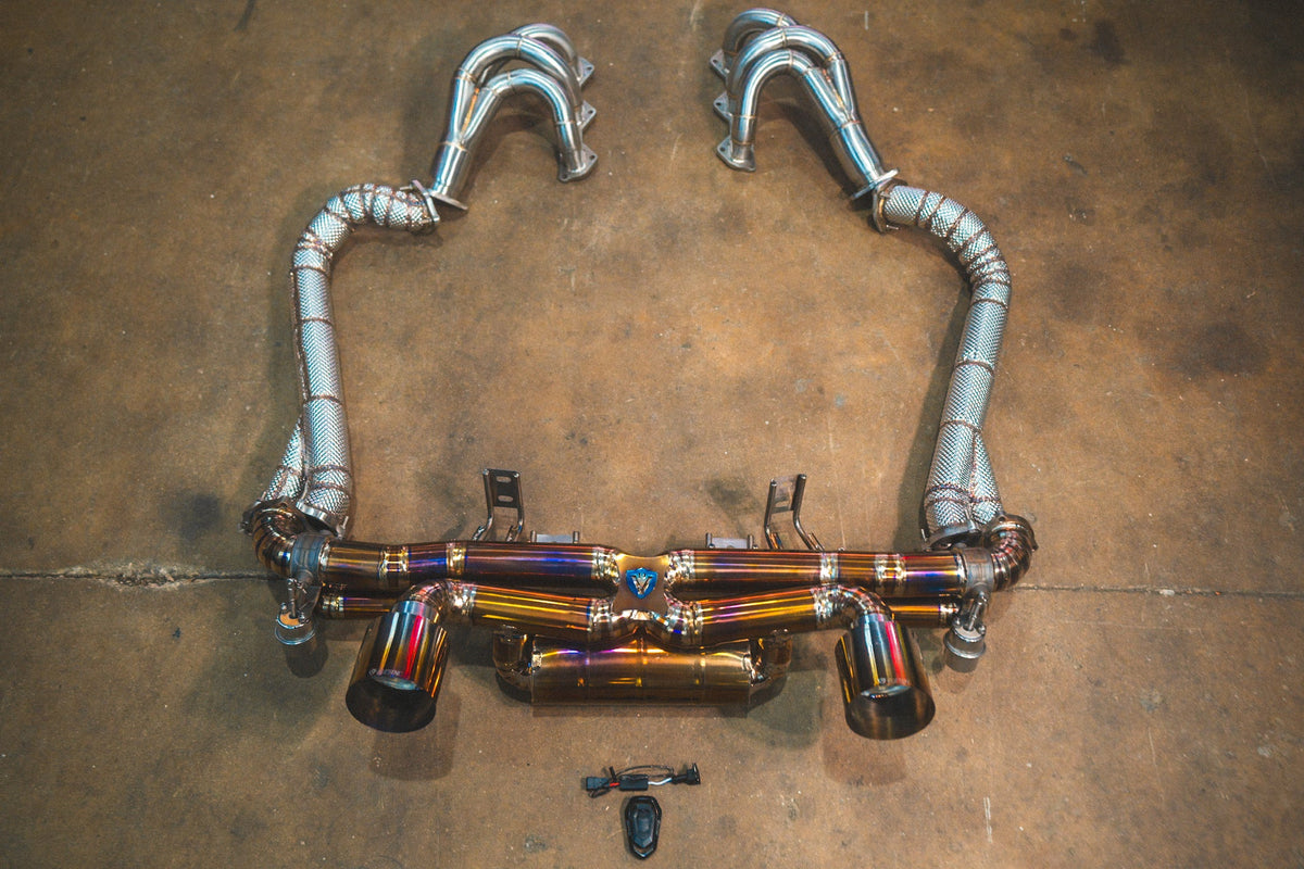 Valvetronic Designs - Valvetronic Valved Sport Exhaust System for Porsche 718 GT4 / GTS/ Boxster Spyder - POR.718.GT4.VSES.TI