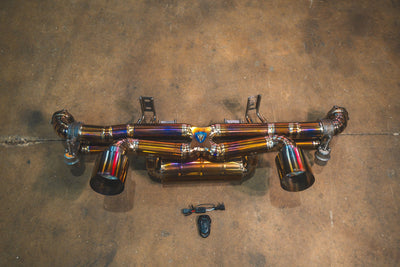 Valvetronic Designs - Valvetronic Valved Sport Exhaust System for Porsche 718 GT4 / GTS/ Boxster Spyder - POR.718.GT4.VSES.TI