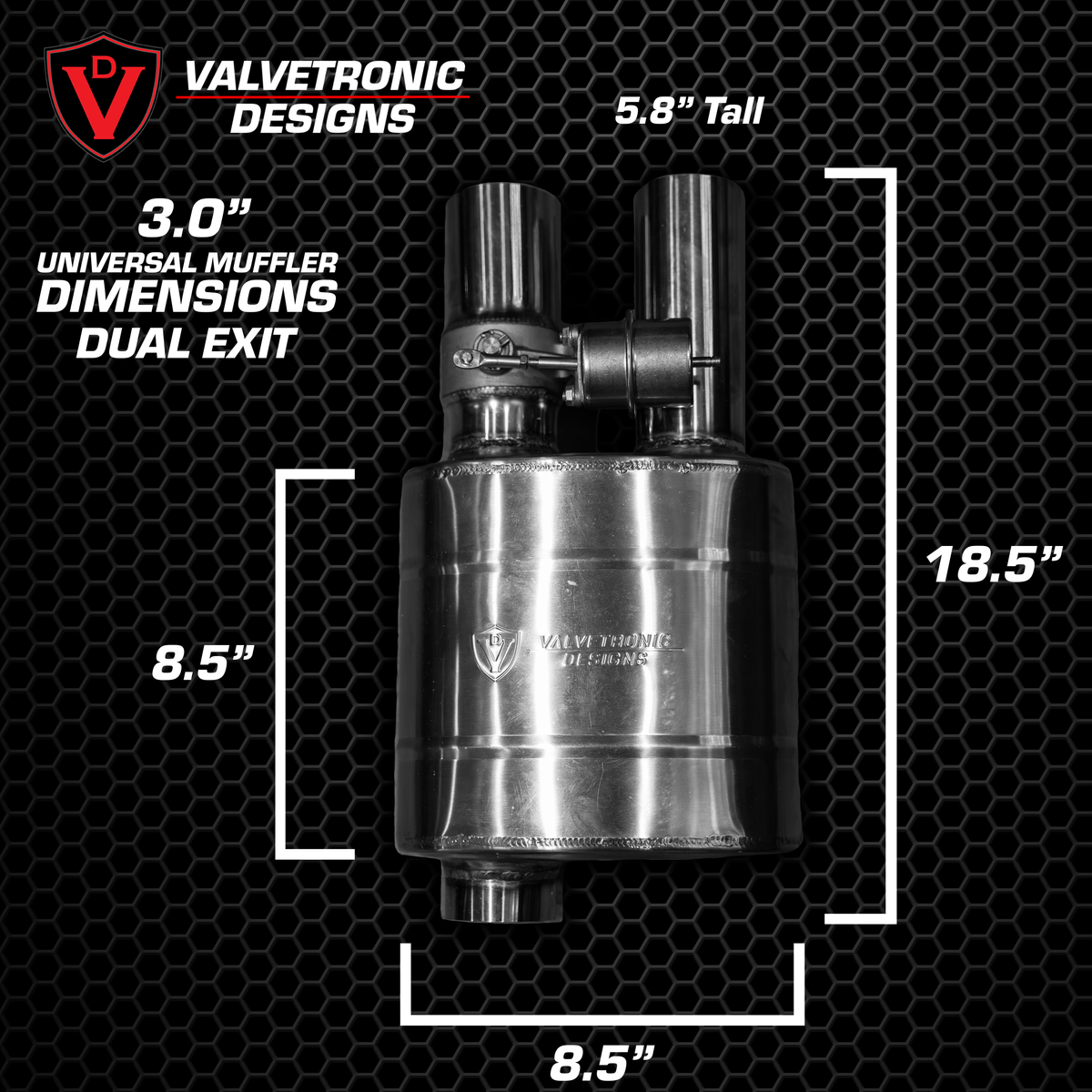 Valvetronic Designs - UNIVERSAL VALVED MUF - UVM.63MM.X1, UVM.63MM.X2, UVM.76MM.X1, UVM.76MM.X2, UVM.89MM.X1, UVM.89MM.X2, UVM.63MM.DUALOUT.X1, UVM.63MM.DUALOUT.X2, UVM.76MM.DUALOUT.X1, UVM.76MM.DUALOUT.X2, UVM.63MM.TSTYLE.X1, UVM.76MM.TSTYLE.X1, UVM.101M