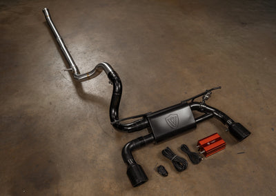 Valvetronic Designs - Jeep JLU/JL Wrangler Valved Sport Exhaust System - JEEP.JL.3.6L.VSES.BLK, JEEP.JL.2.0L.VSES.BLK, JEEP.JL.AXL.BLK, JEEP.JL.3.6L.MP.BR, JEEP.JL.2.0L.MP.BR