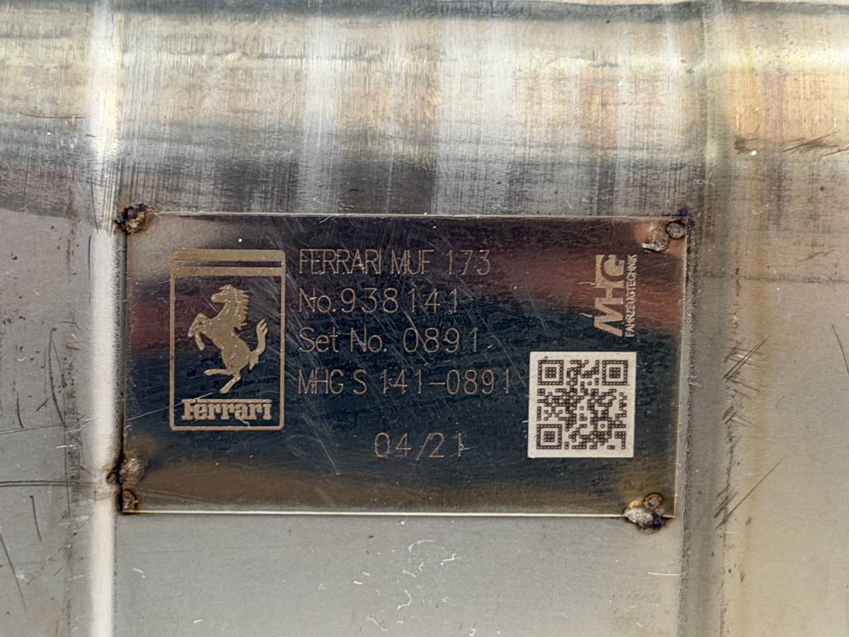 Ferrari MUF 173 938141 MHG identification plate close up