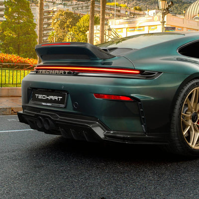 TECHART Rear Panel, Lower Part Carbon Glossy for Porsche 911 992.1 — product image