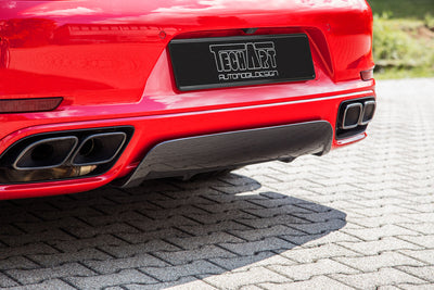 TECHART rear diffuser add-on fitted to Porsche 911 991.2 Turbo / Turbo S