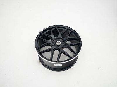 AMG 22-inch wheels, black face and silver lip — actual stock photograph