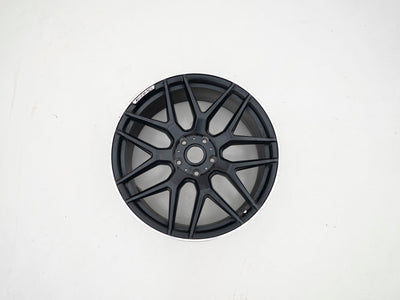 AMG 22-inch wheels, black face and silver lip — actual stock photograph