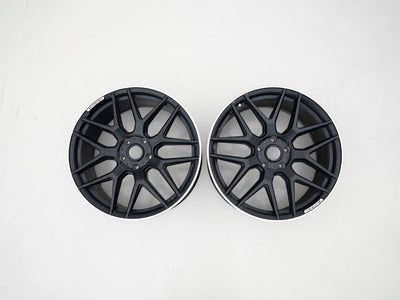 AMG 22-inch wheels, black face and silver lip — actual stock photograph