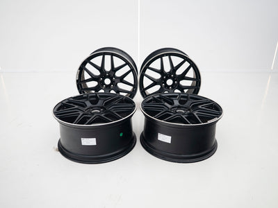 AMG 22-inch wheels, black face and silver lip — actual stock photograph