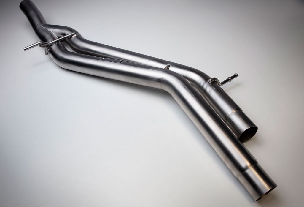 TECHART centre muffler replacement pipe, single-flow to double-flow version 09Y.310.651.009