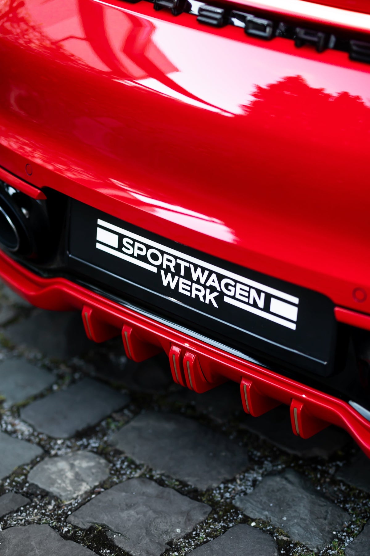 TECHART Diffuser Add-On for Rear Apron SportDesign for Porsche 911 992.1 — rear view 2