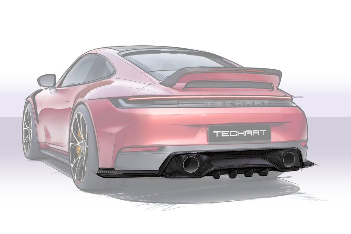 TECHART Rear Diffuser for Porsche 911 992.2 Carrera — diffuser detail