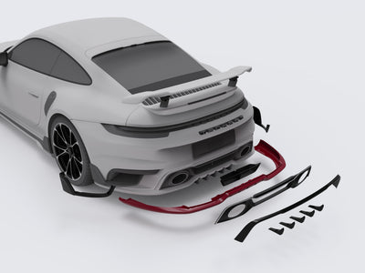 TECHART Rear Diffuser for Porsche 911 992.1 — diffuser detail
