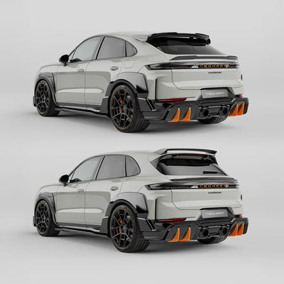 TECHART MAGNUM Sport aero kit rear and body view; vehicle shown with optional wheels, hood and other equipment