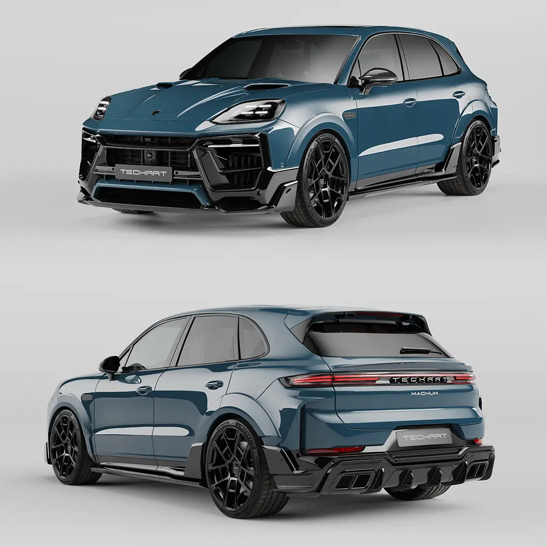 TECHART MAGNUM aero kit rear and body view; vehicle shown with optional wheels, hood and other equipment