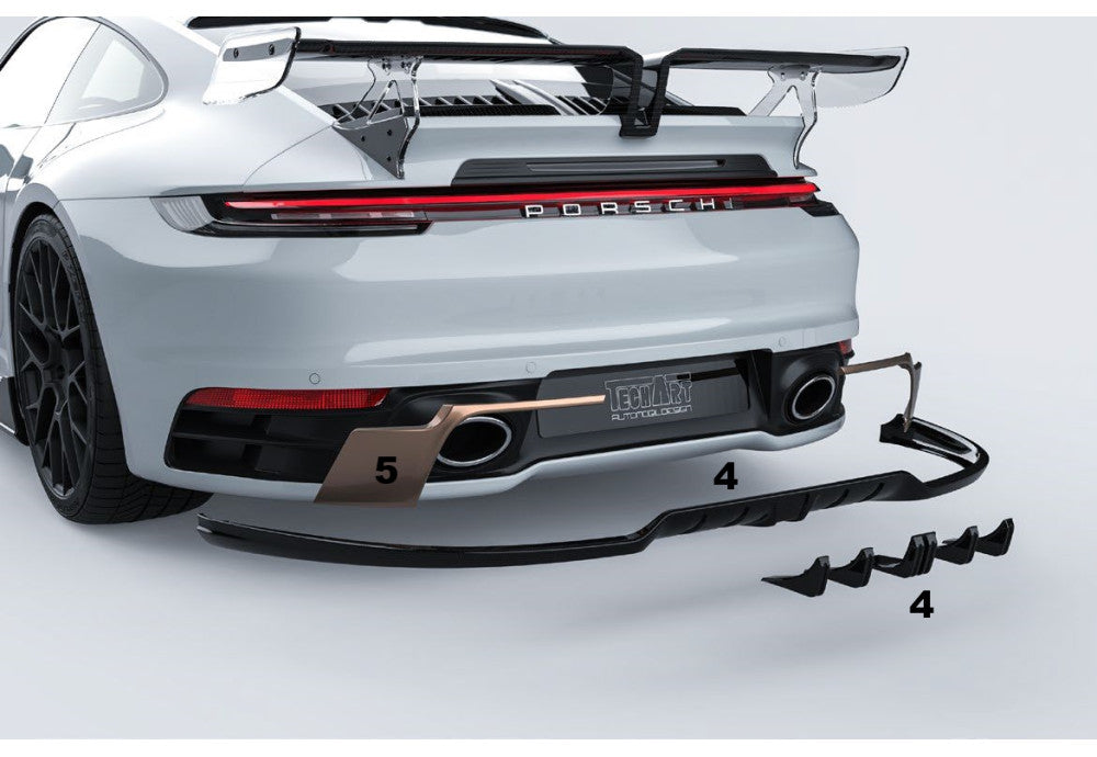 TECHART Aero Wings 092.100.510.009 rear view on Porsche 911 992 (DTM Tuning)