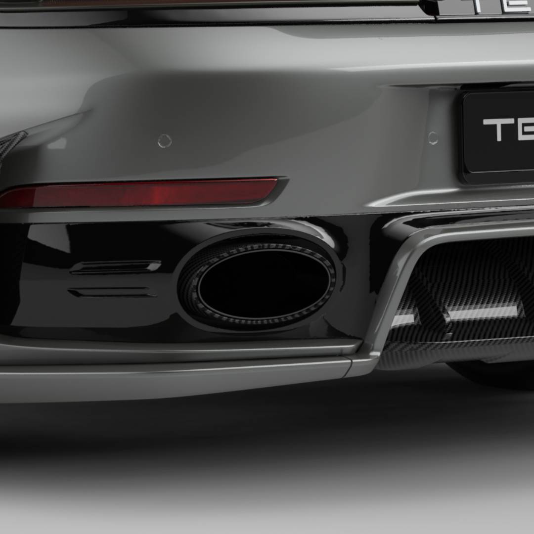 TECHART Carbon Sport Exhaust Tips for Porsche 911 992.2