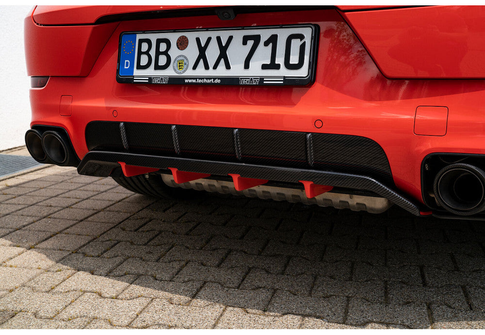 TECHART Carbon Diffuser Add-On for Porsche Cayenne E3.1 / E3.2 — installed carbon add-on