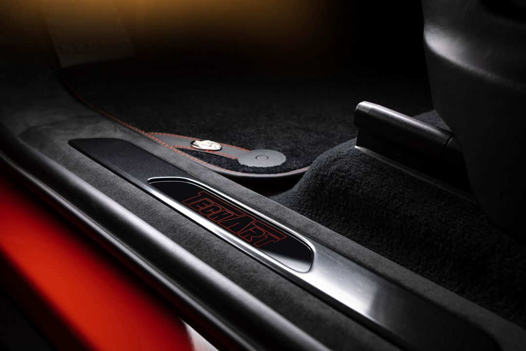 TECHART Illuminated Door Entry Guards for Porsche Cayenne E3.1 / E3.2 — installed view